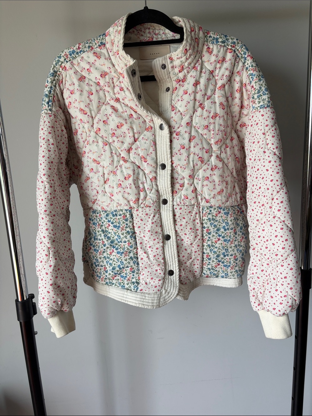 Blank NYC Quilted Patchwork Jacket In Full Bloom